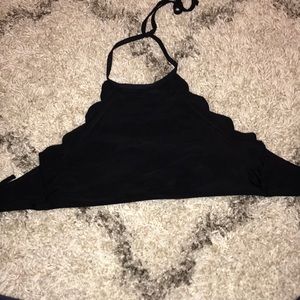 black halter bathing suit